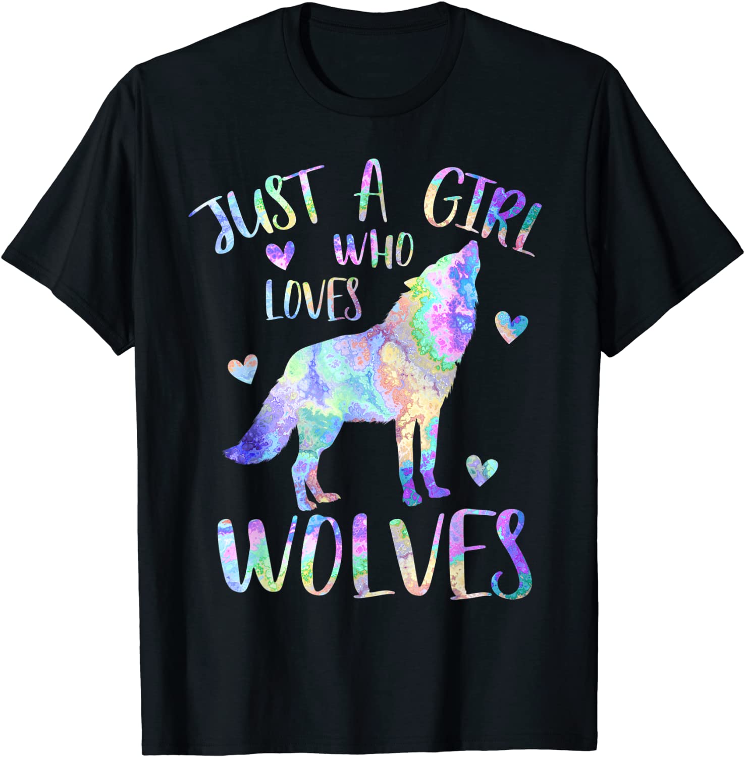 Just a Girl Who Loves Wolves Cute Wolf Lover Teen Girls T-Shirt