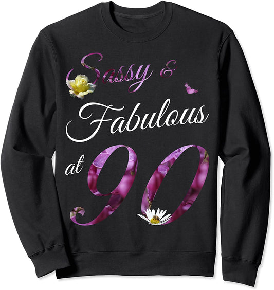 90 Year Old Sassy Fabulous Floral 1931 90th Birthday Gift Sweatshirt