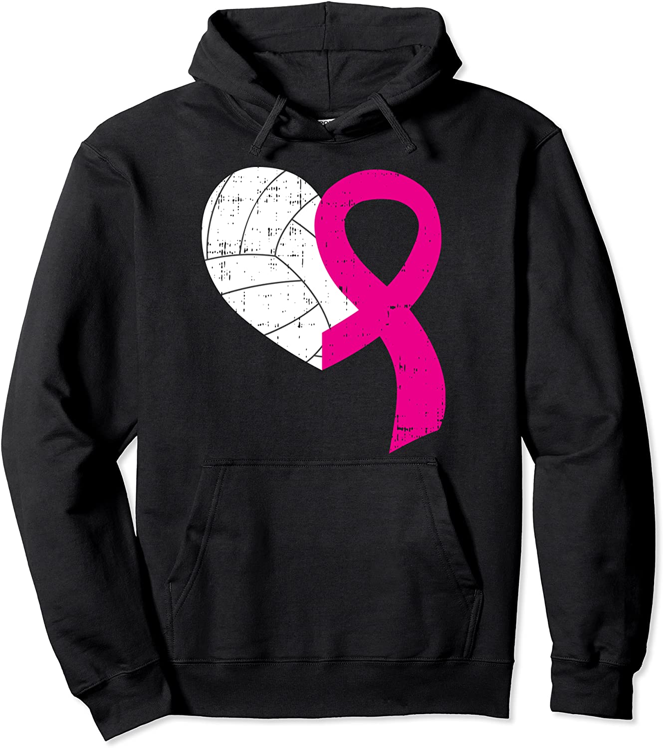 Volleyball Pink Ribbon Cool Breast Cancer Awareness Gifts Pullover Hoodie