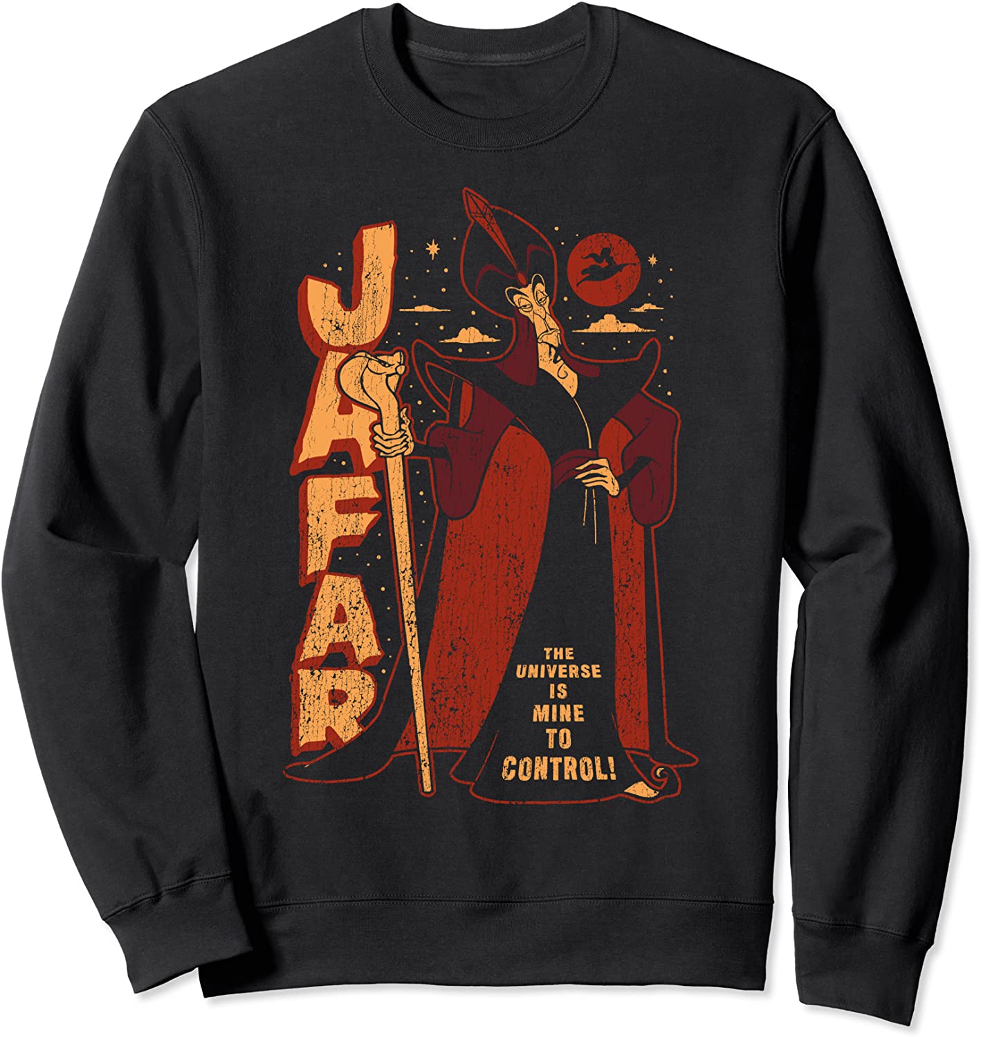 Disney Aladdin Jafar Distressed Portrait Logo Sweatshirt