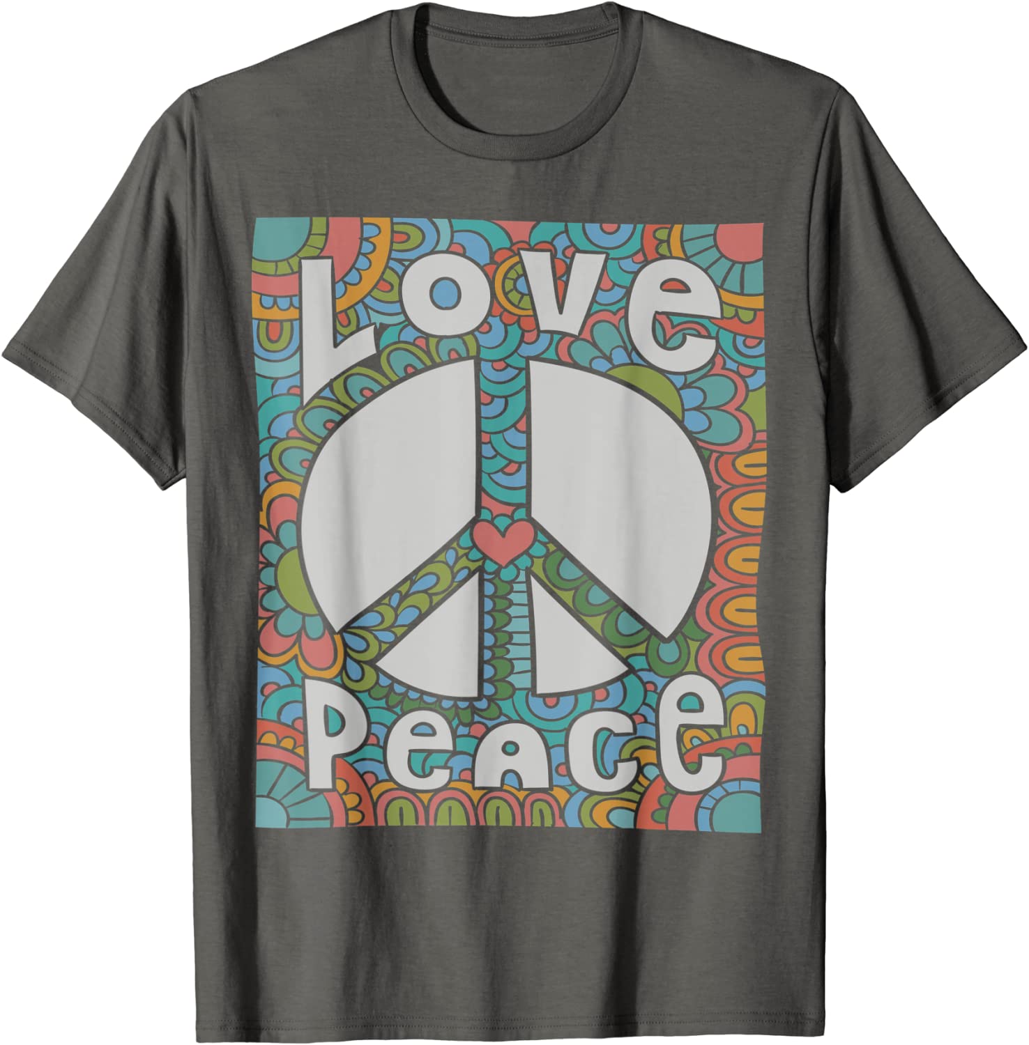 PEACE SIGN LOVE T Shirt 60s 70s Tie Dye Hippie Costume Shirt