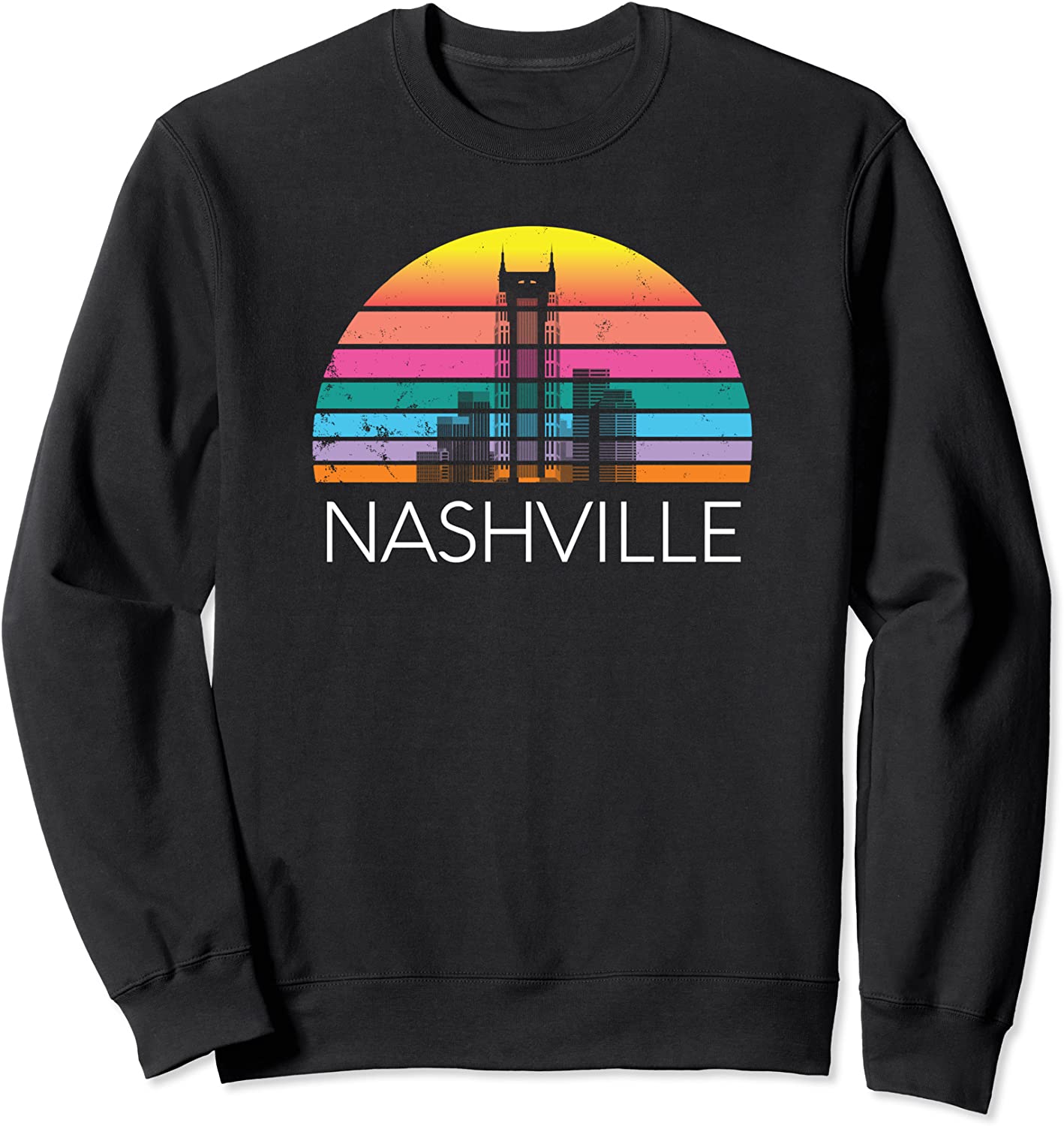 Retro Nashville Tennessee Vintage Skyline Country Music Home Sweatshirt
