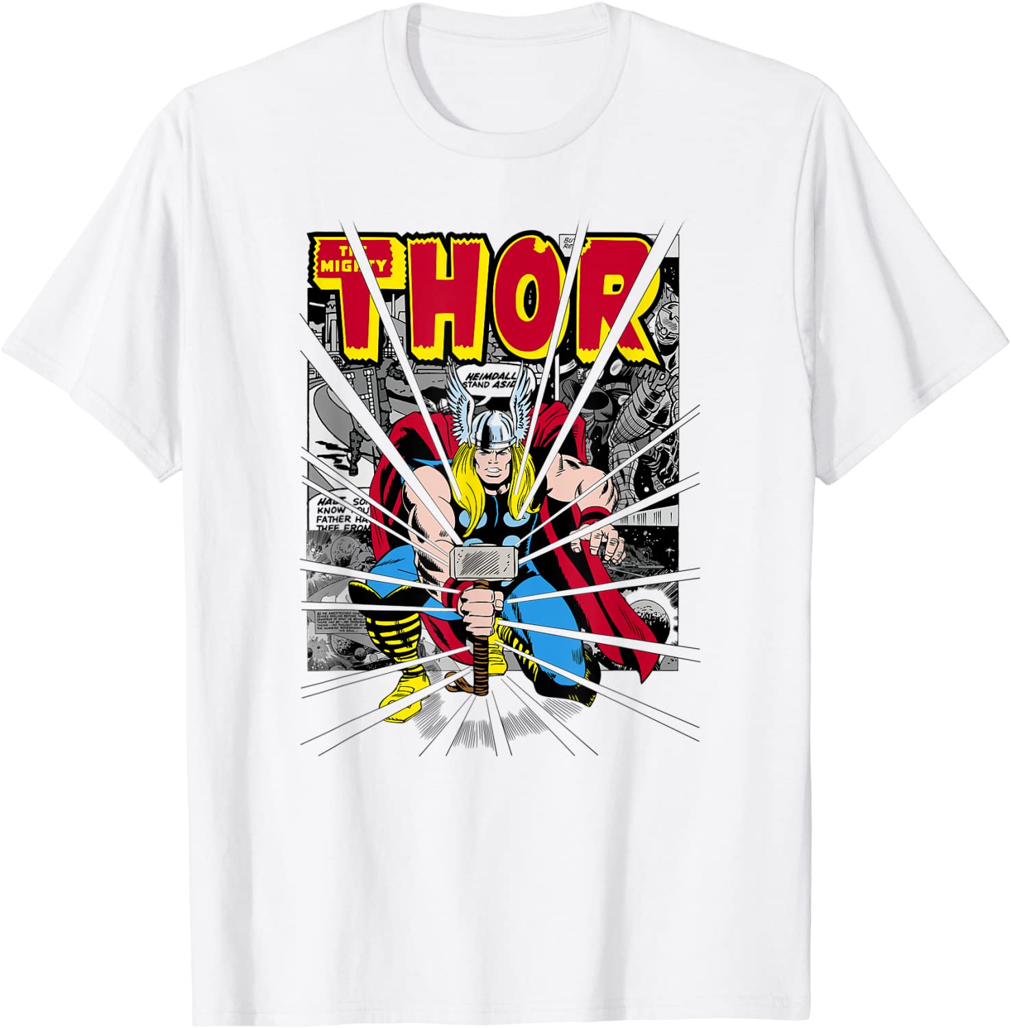 Marvel Mighty Thor Retro Comic Hammer Blast Kids T-Shirt