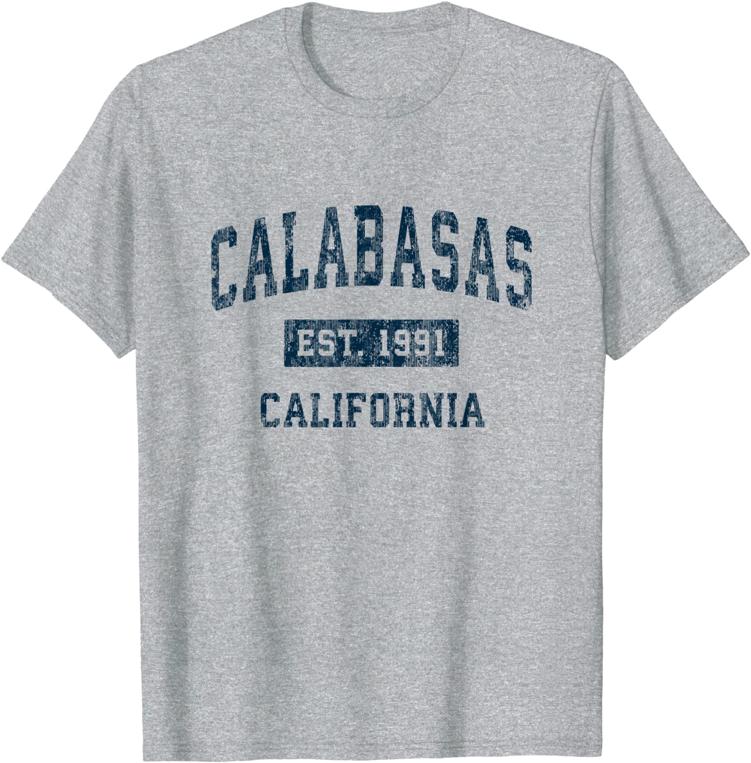 Calabasas California CA Vintage Sports Design Navy Print T-Shirt