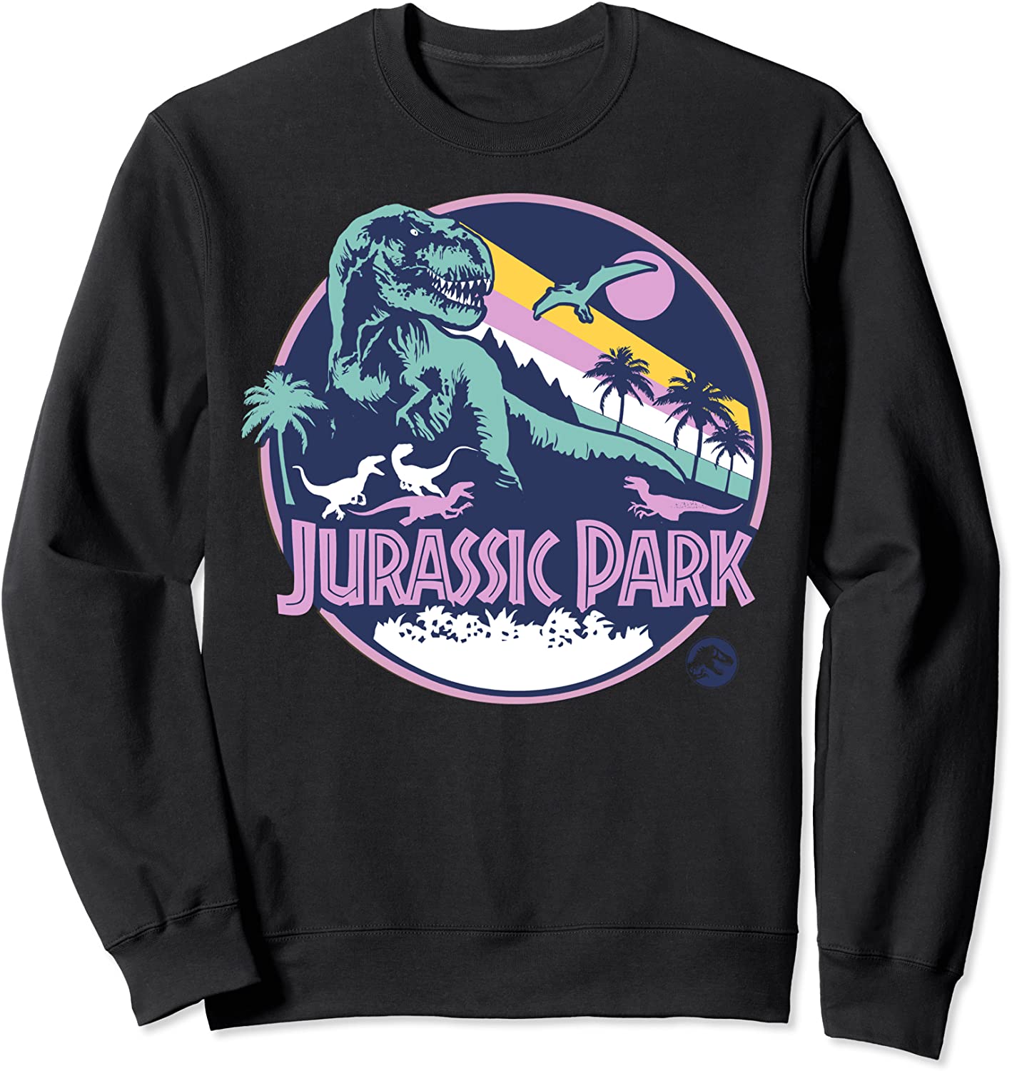 Jurassic Park Purple Retro Dinosaur Scene Sweatshirt