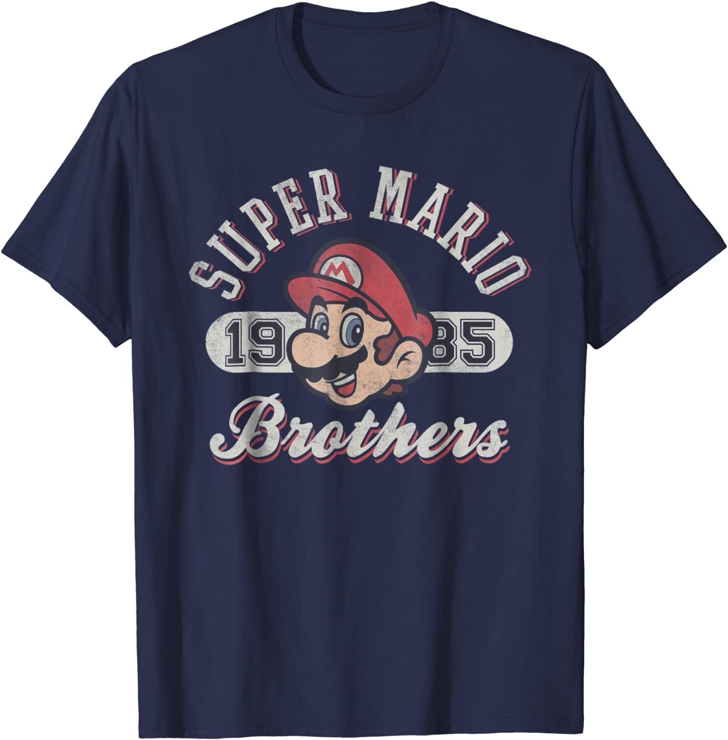 Super Mario Bros 1985 Face Vintage Logo Graphic T-Shirt