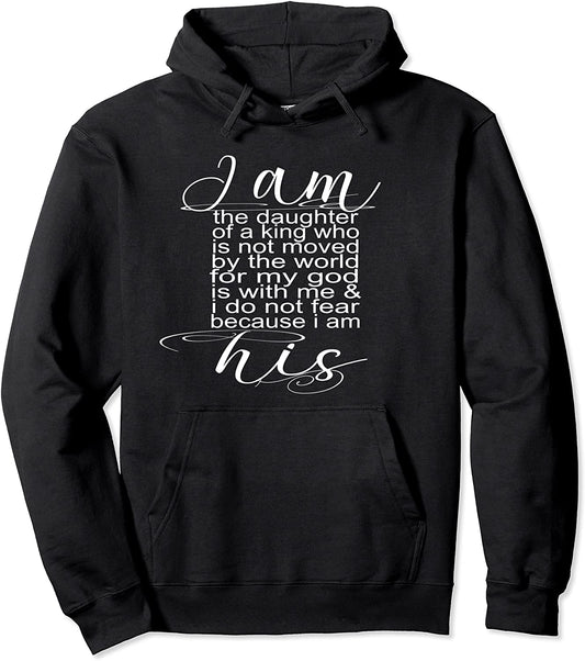Christian Hoodies For Women-Beautiful Quote I Am His Faith Pullover Hoodie