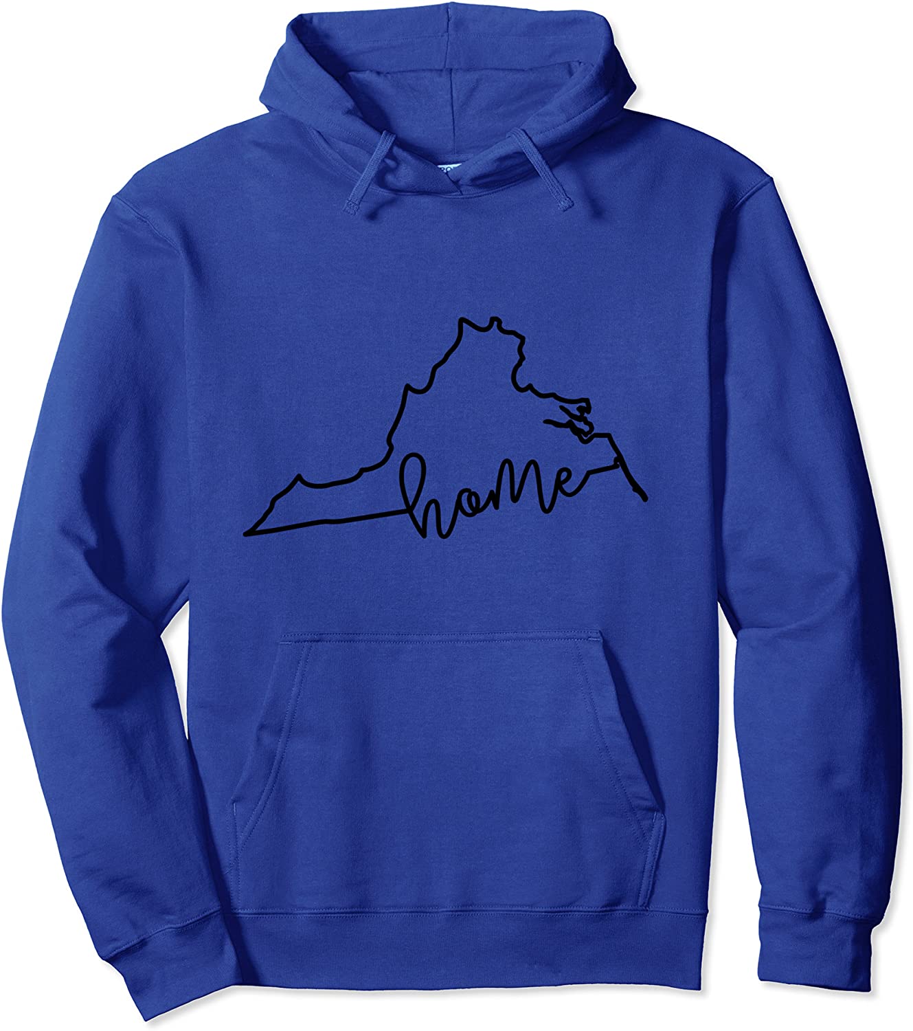State of Virginia Outline with Home Script ACJ046a Pullover Hoodie