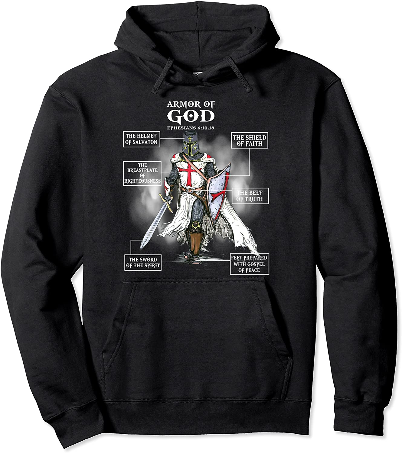 Armor Of God Bible Verse Great Gift For Religious Christian Pullover Hoodie