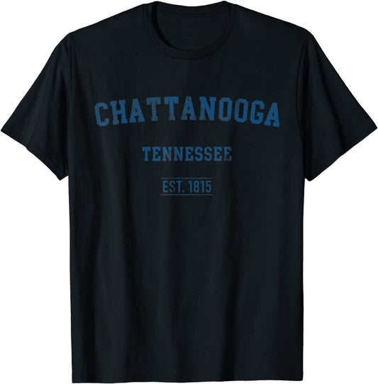 Chattanooga Tennessee Distressed Text Sport Style T-Shirt
