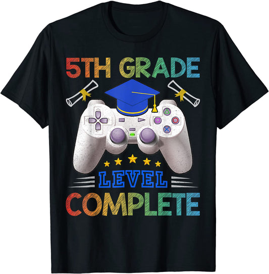 5th Grade Level Complete Gamer Class Of 2021 Graduation T-Shirt