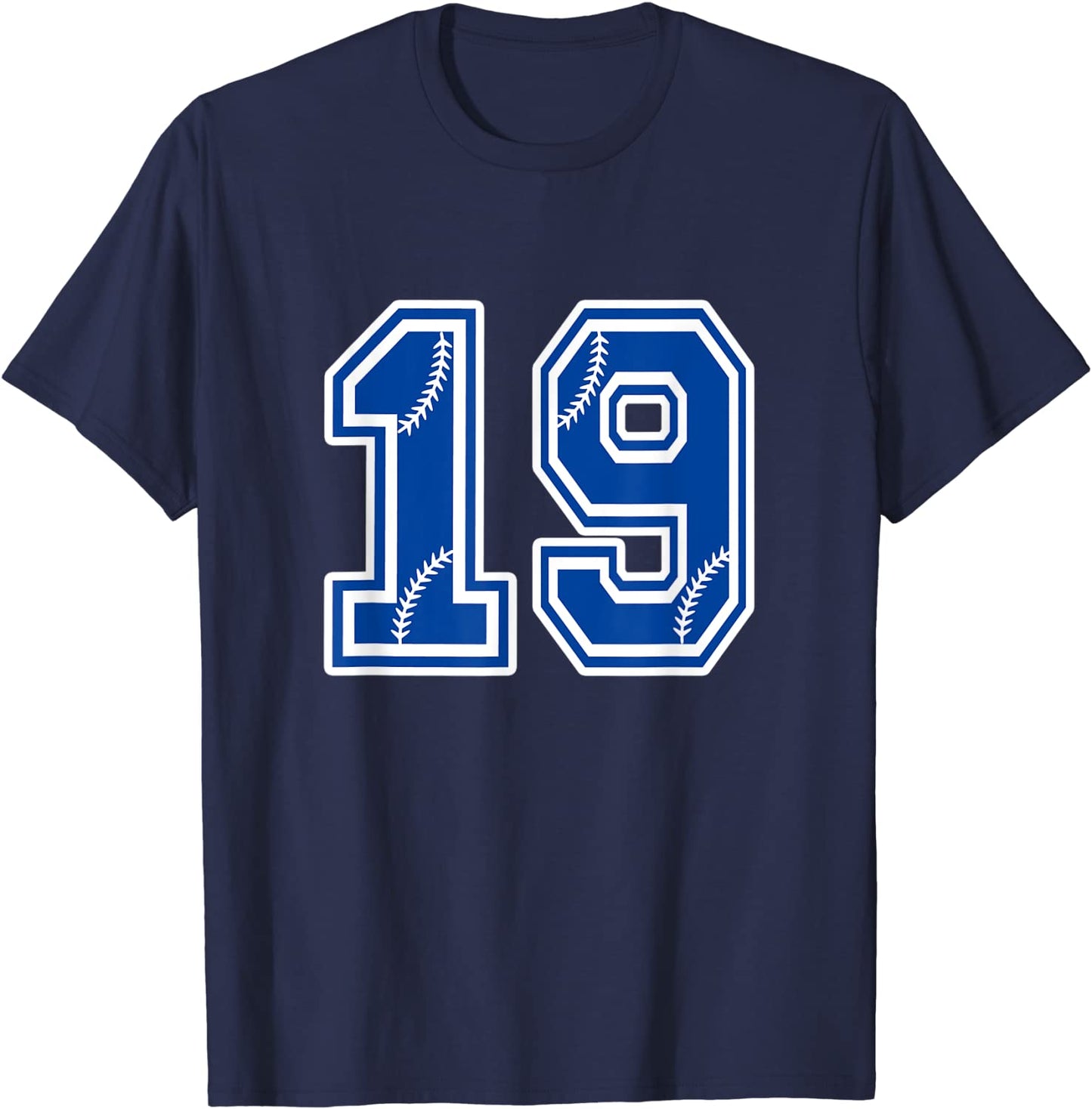 Number 19 Baseball Shirt Blue Sports Boys 19th Birthday