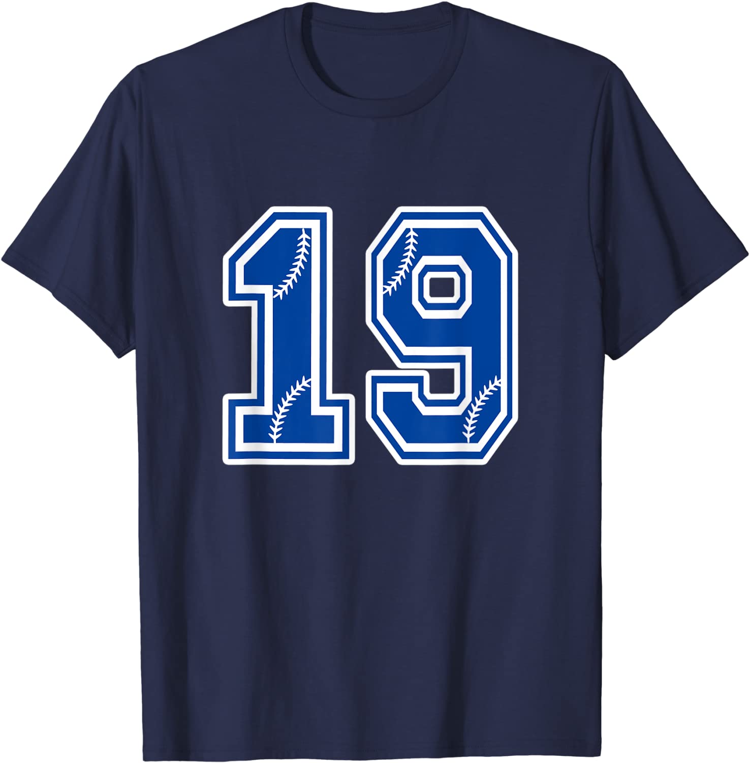 Number 19 Baseball Shirt Blue Sports Boys 19th Birthday