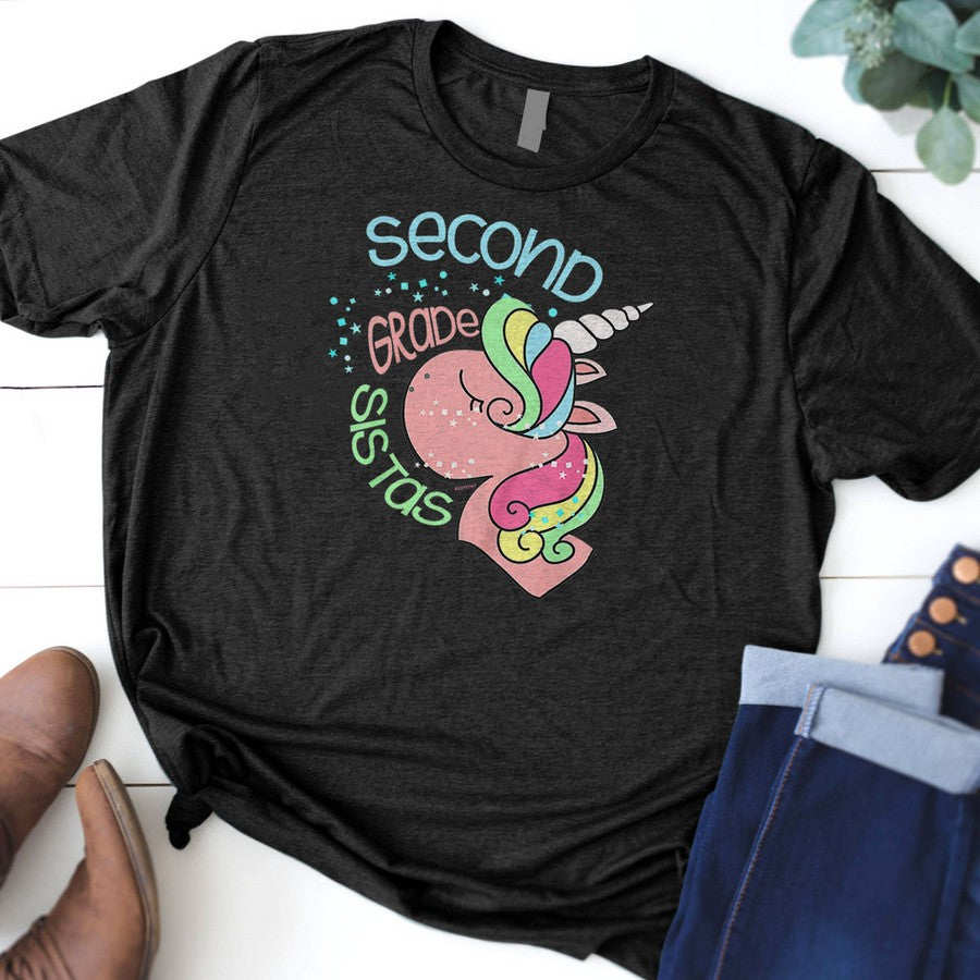 Kids Unicorn Second Grade Sistas For The Second Grader T-Shirt
