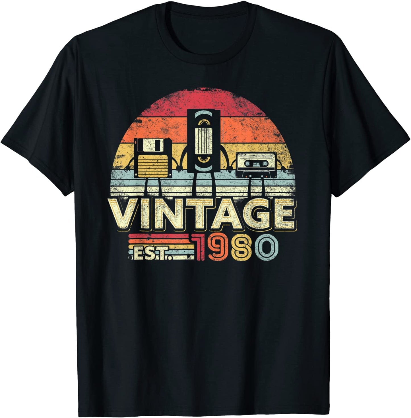 1980 Shirt Vintage 40th Birthday Gift Funny Music Tech T-Shirt