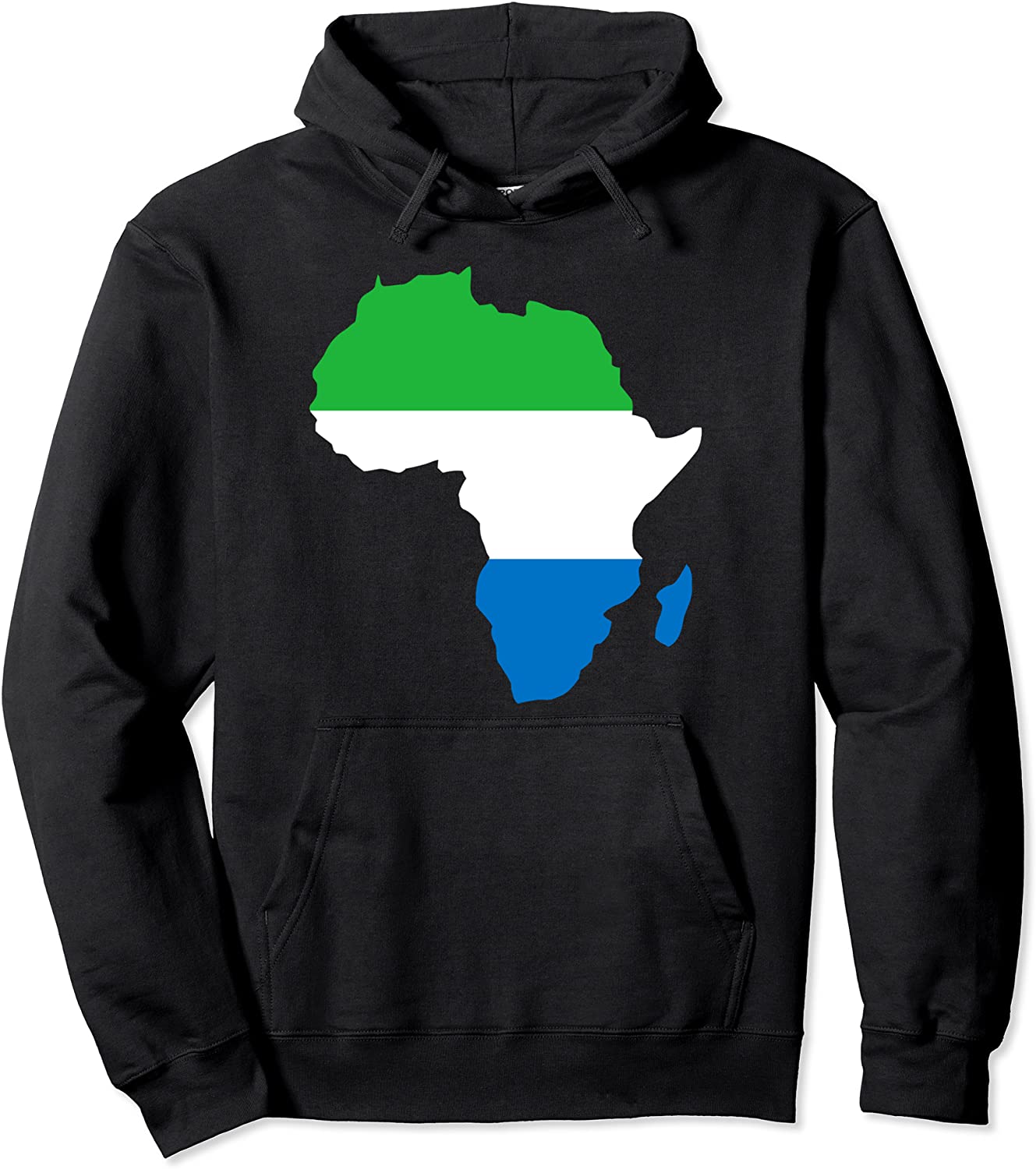Love Sierra Leone With Sierra Leonean Flag In Africa Map Pullover Hoodie