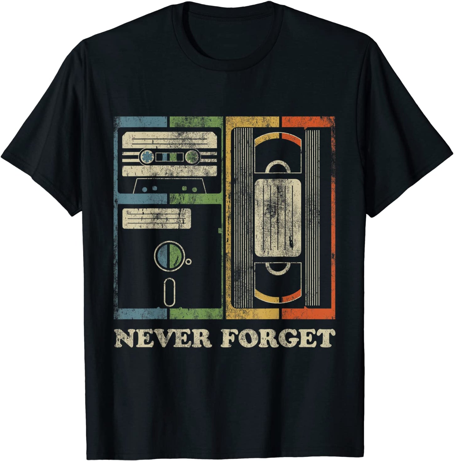 Never Forget Retro Vintage Cool 80s 90s Funny Geeky Nerdy T-Shirt