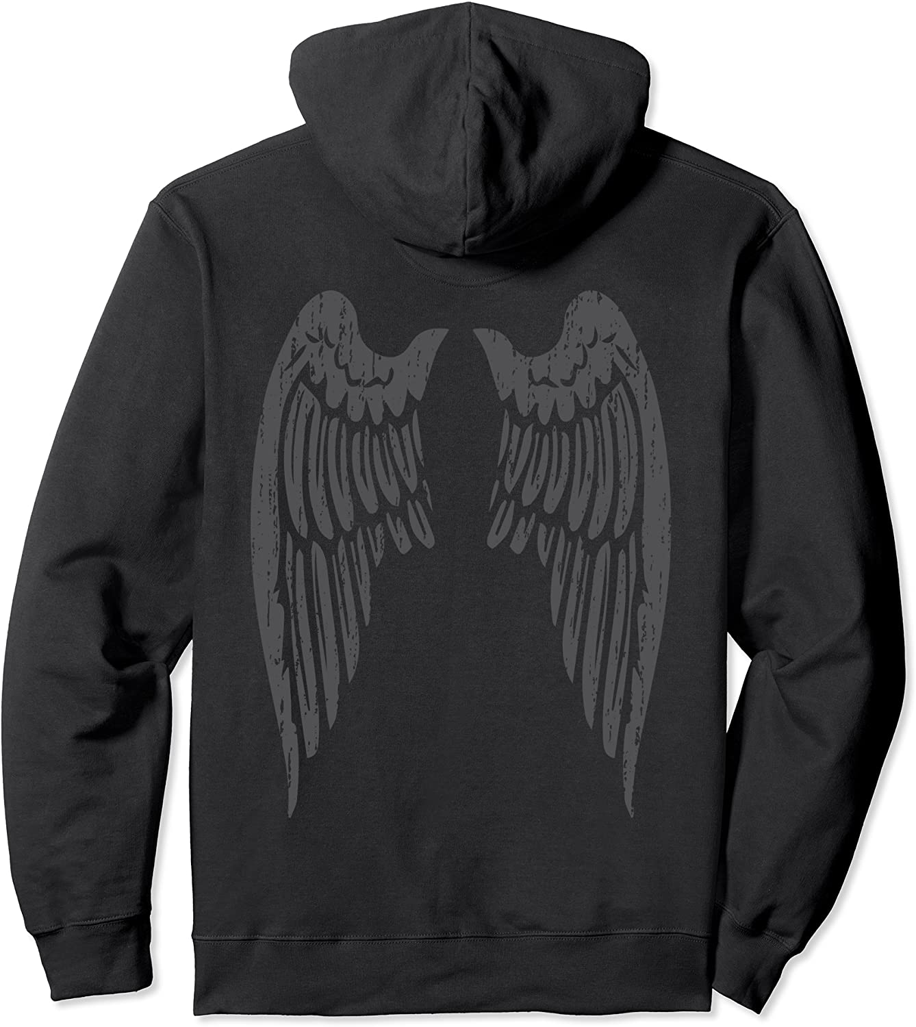 Black Angel Wings Back Hoodie for Men and Women