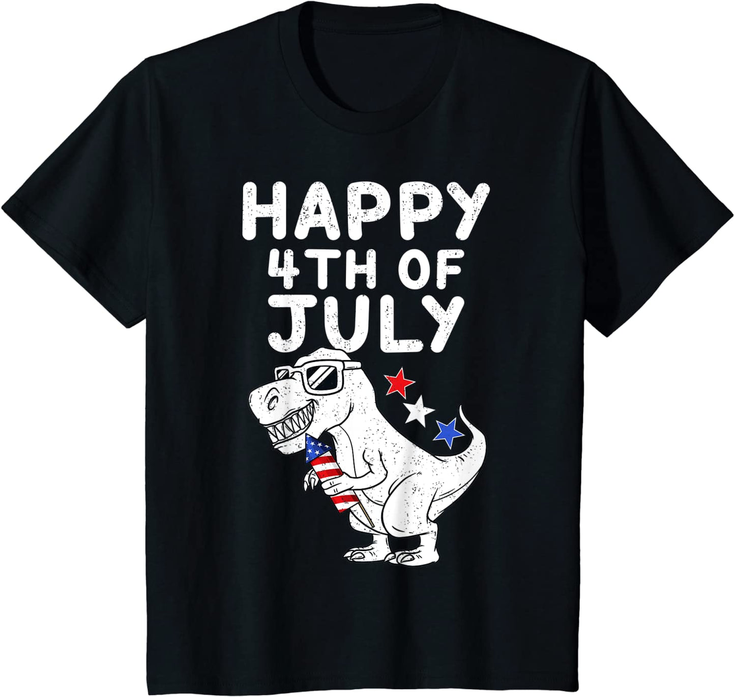 Kids Happy 4th Of July T Rex Patriotic Funny Toddler Boys Kids T-Shirt