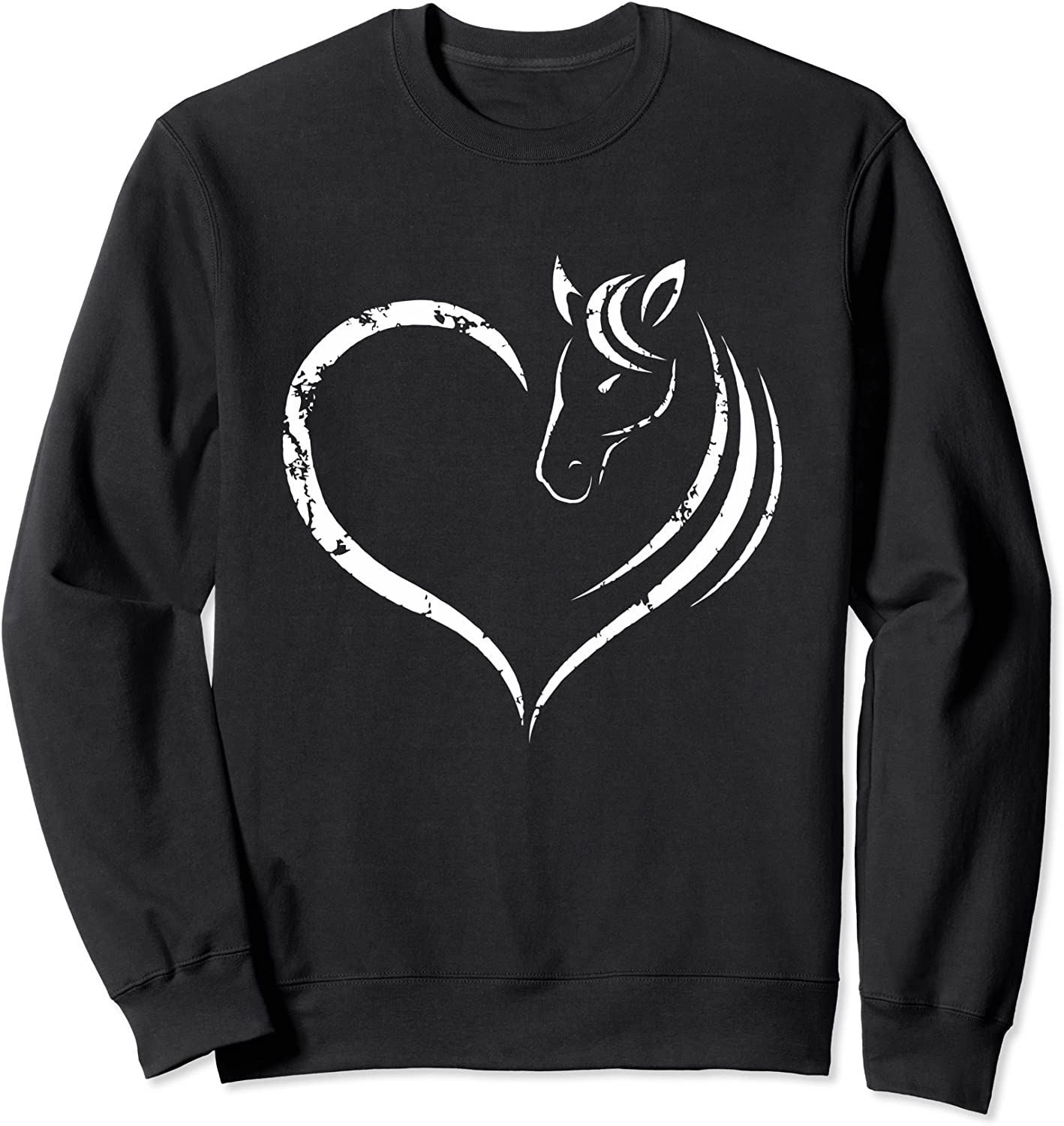 Horse Head Inside Heart Women Ladies Girls Teens Kids Gift Sweatshirt