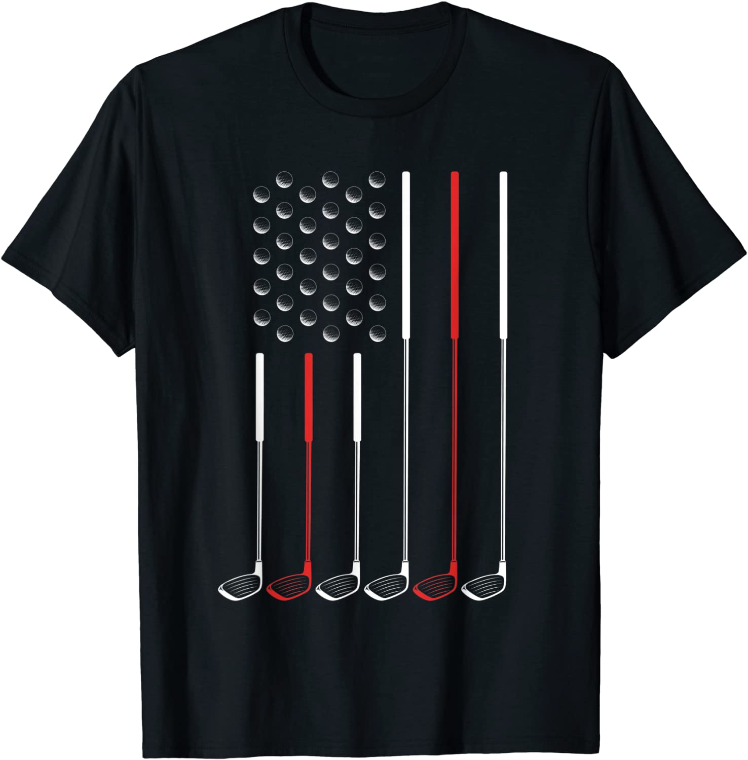 American Flag Golf Clubs Golf Stick Flag Gift T-Shirt