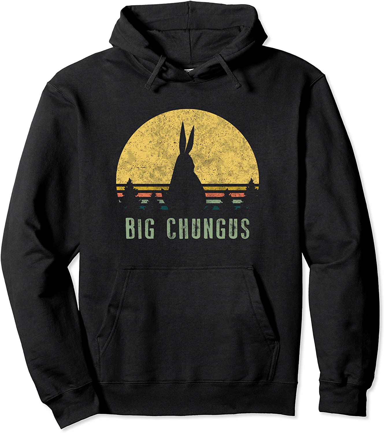 Big Chungus Hoodie Retro Vintage Sunset Meme Video Game Gift