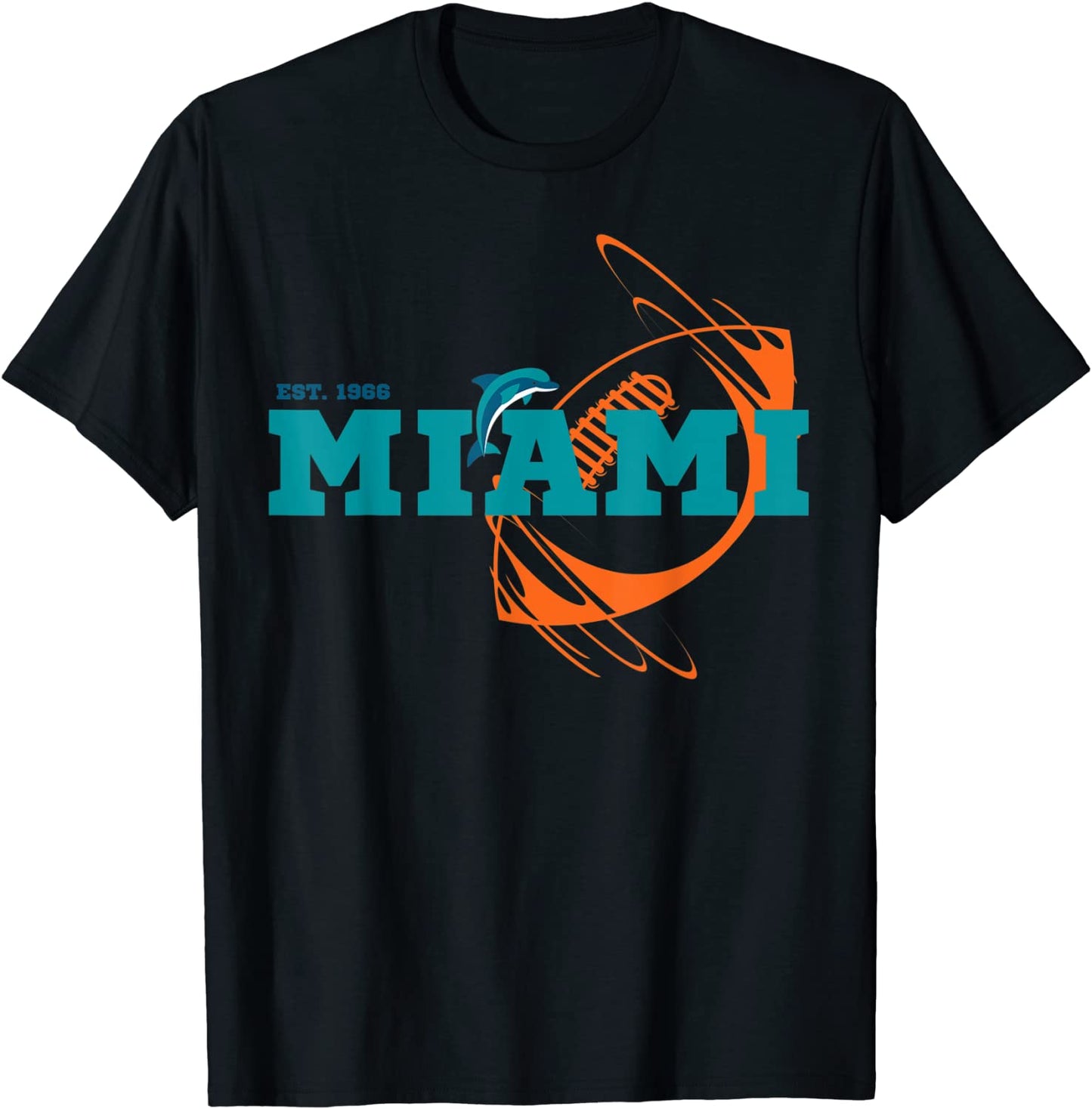 Miami Est 1966 Sports Team Athletic Novelty Dolphin T-Shirt