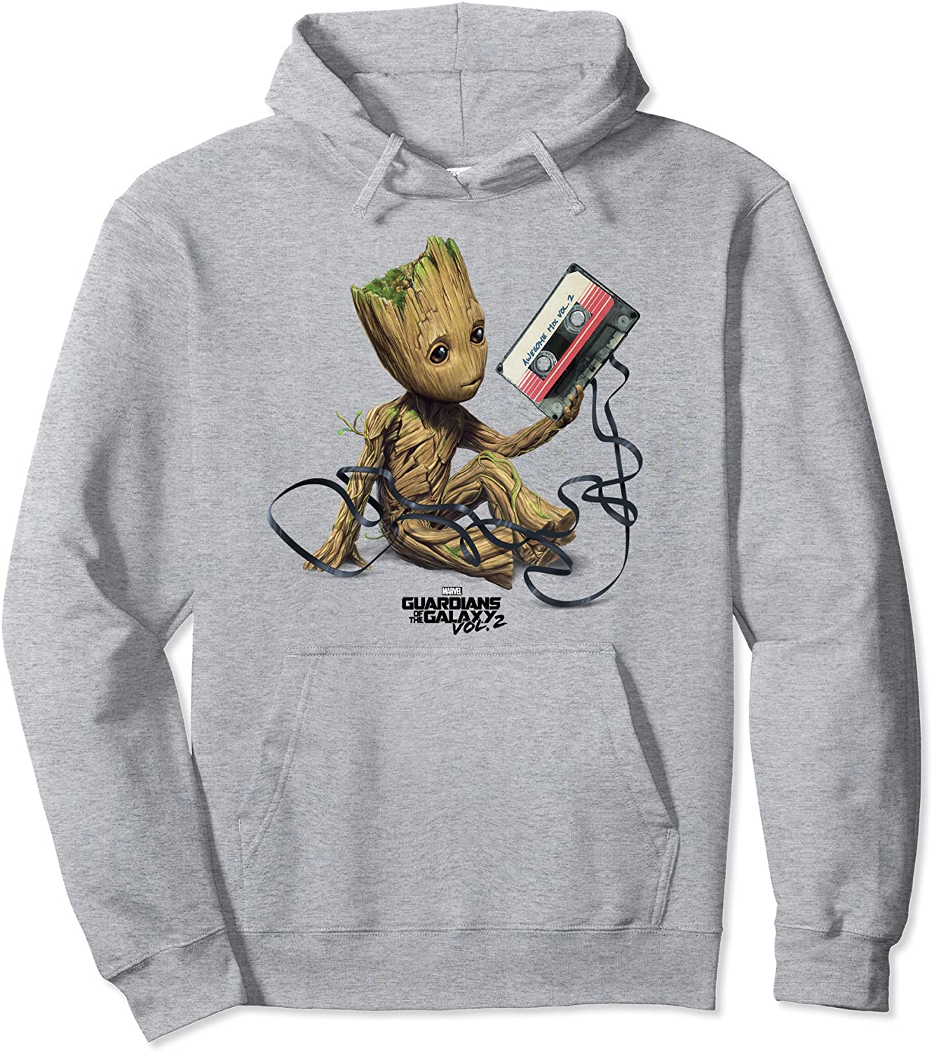 Marvel Guardians Of The Galaxy Vol 2 Groot Tape Portrait Pullover Hoodie