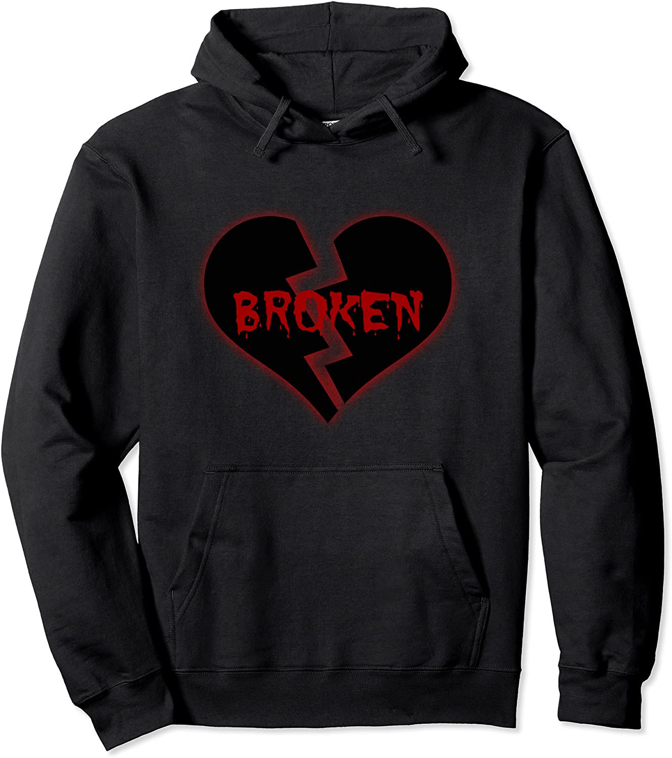 Broken Black Heart Pullover Hoodie