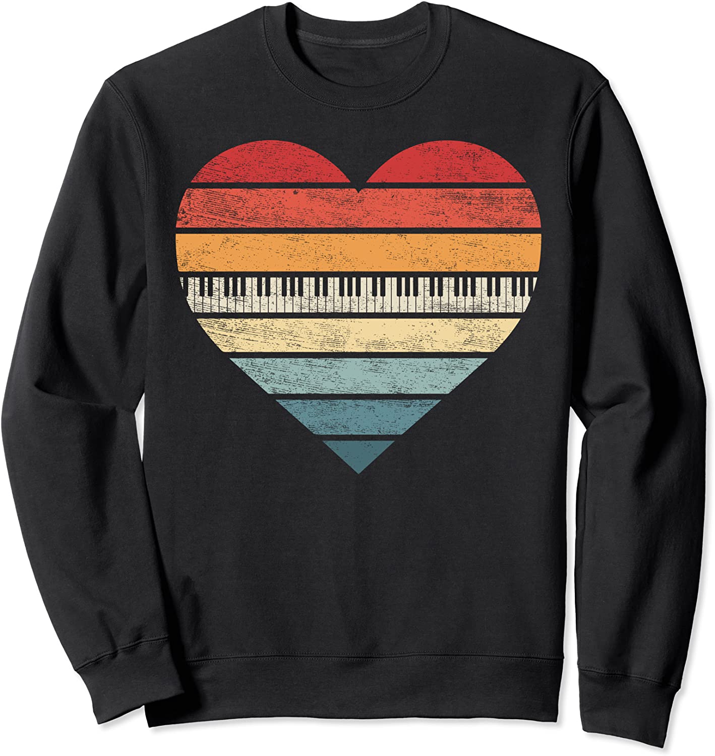 Pianist Gifts Retro Sunset Piano Keyboard Player Teacher Sweatshirt
