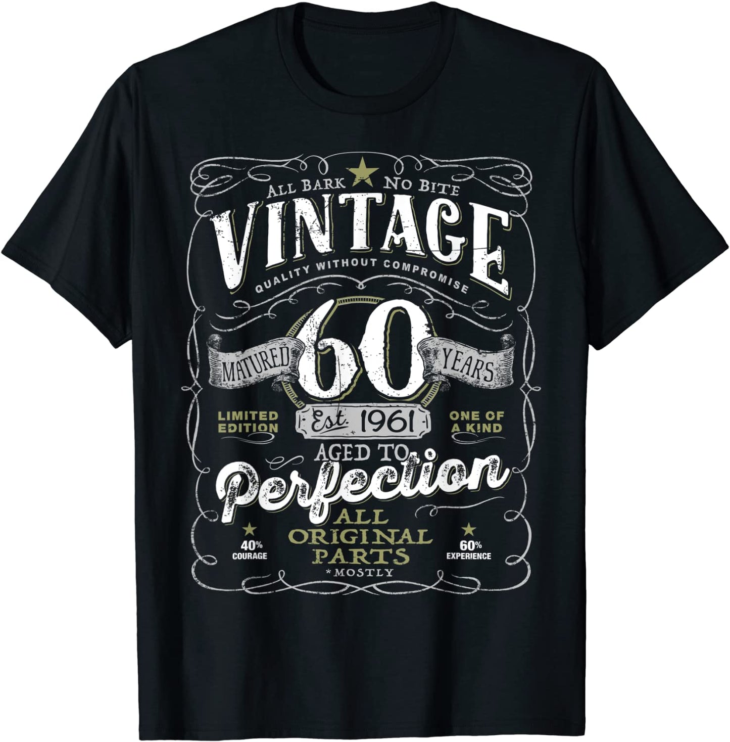 Vintage 60th Birthday Shirt For Him 1961 Aged To Perfection T-Shirt