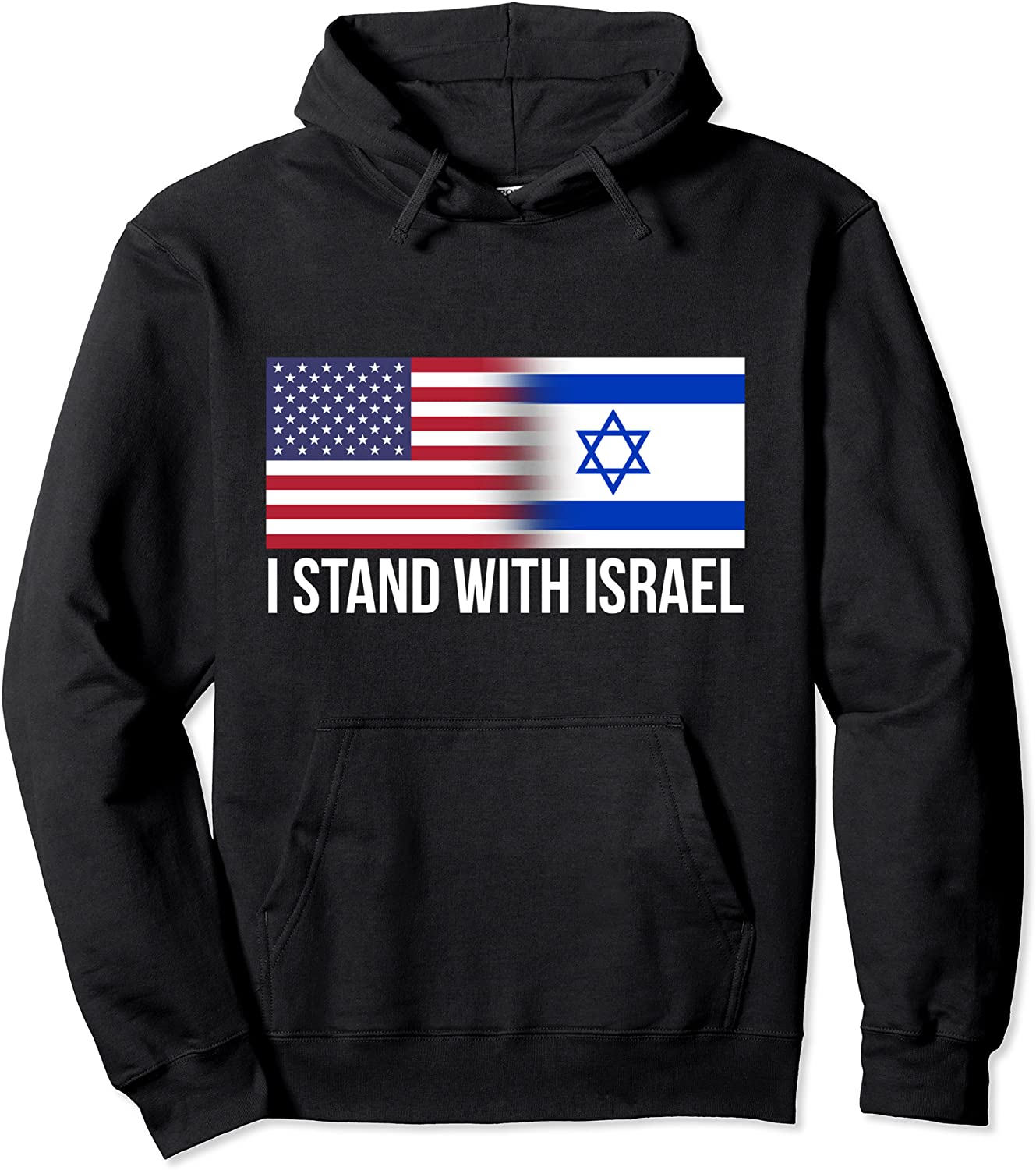 I Stand With Israel USA Israeli Flag Jewish Pullover Hoodie