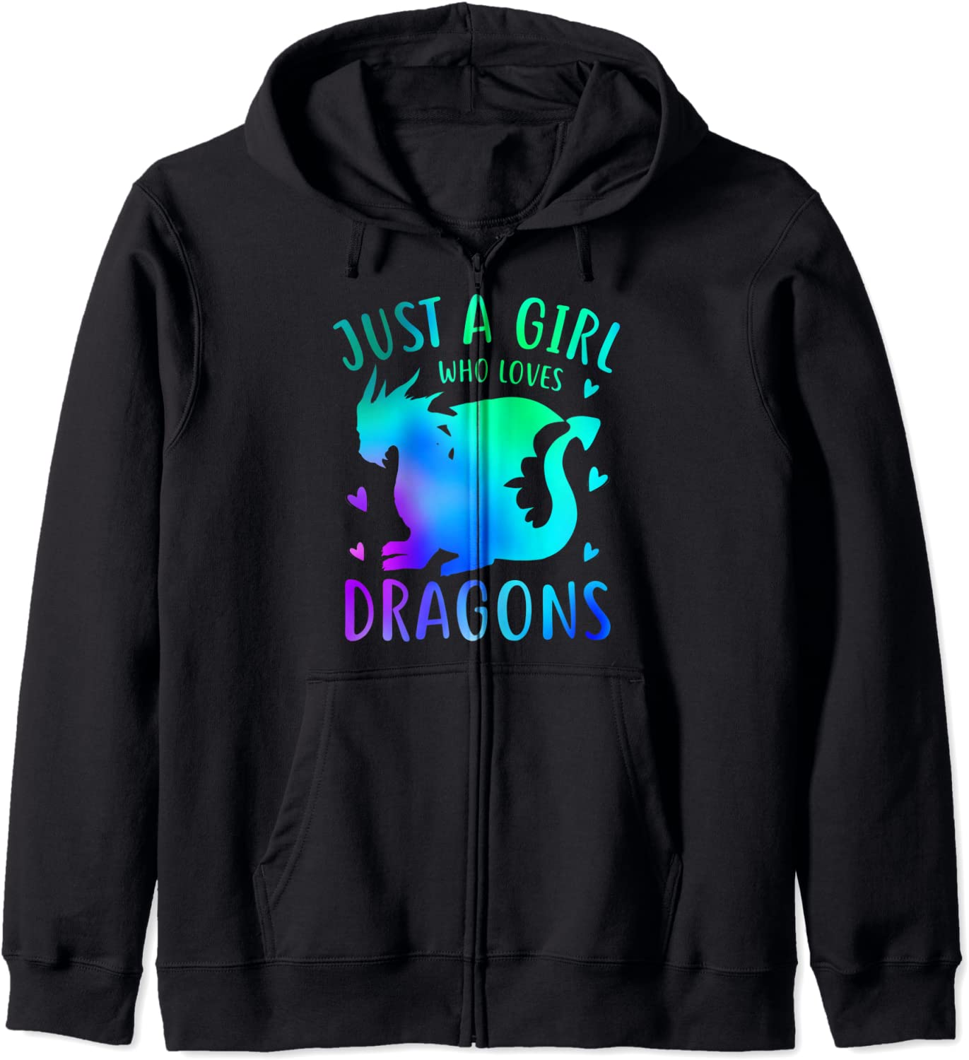 Cute Just A Girl Who Loves Dragons Women and Girls Hoodie