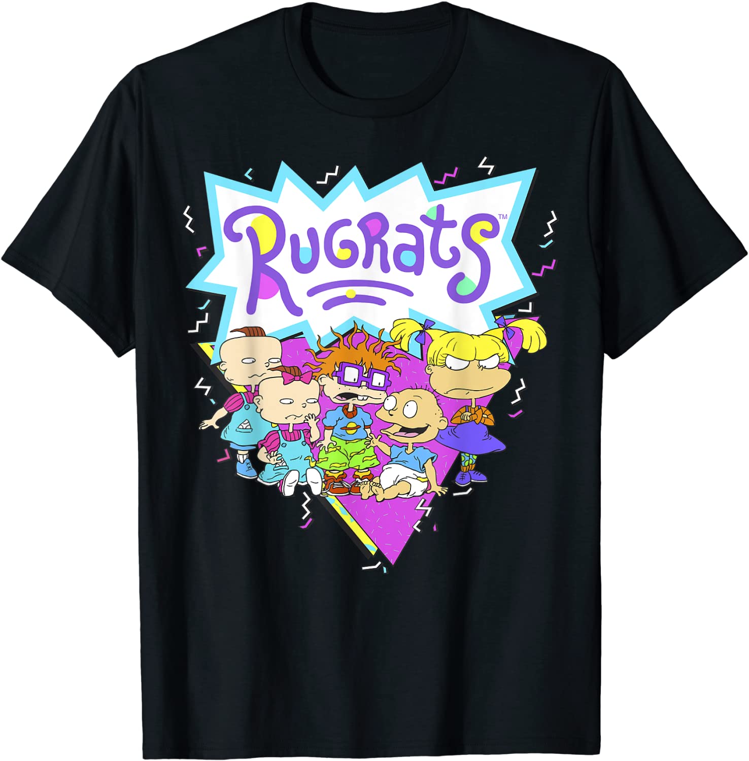 RugRats Group Shot Retro Geometric Logo T-Shirt