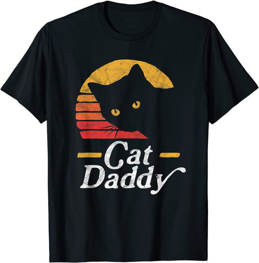 Cat Daddy Vintage Eighties Style Cat Retro Distressed T-Shirt