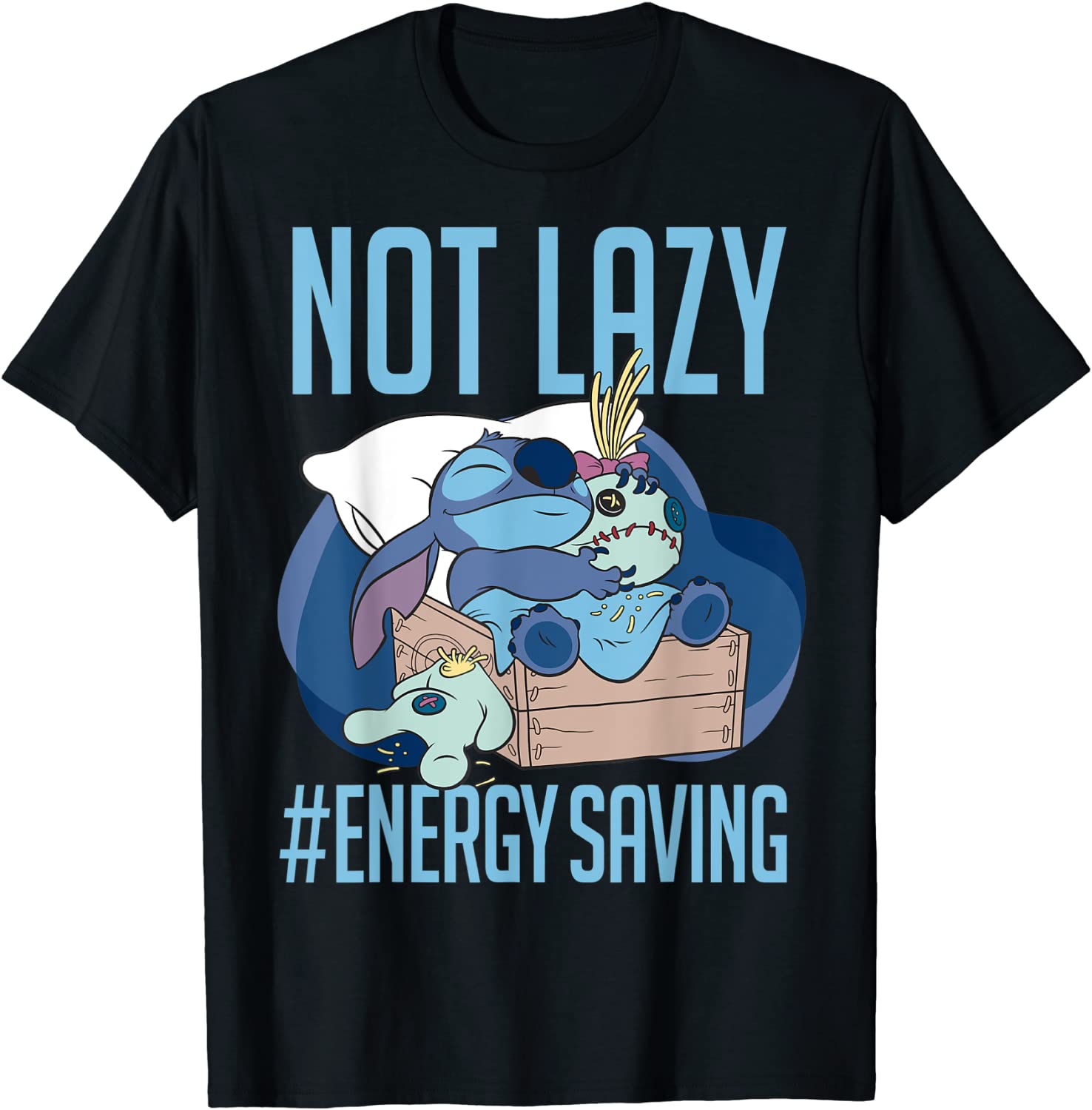Disney Lilo Stitch Not Lazy Energy Saving T-Shirt