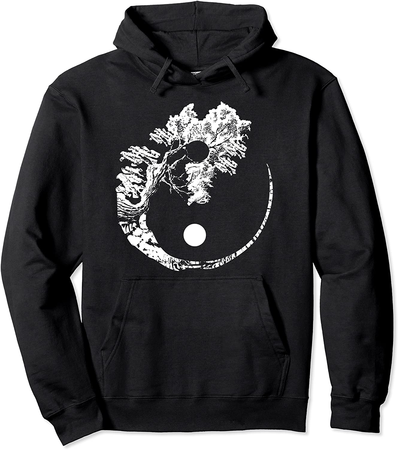 Bonsai Tree print Zen Spirit Yin Yang Japanese Pullover Hoodie