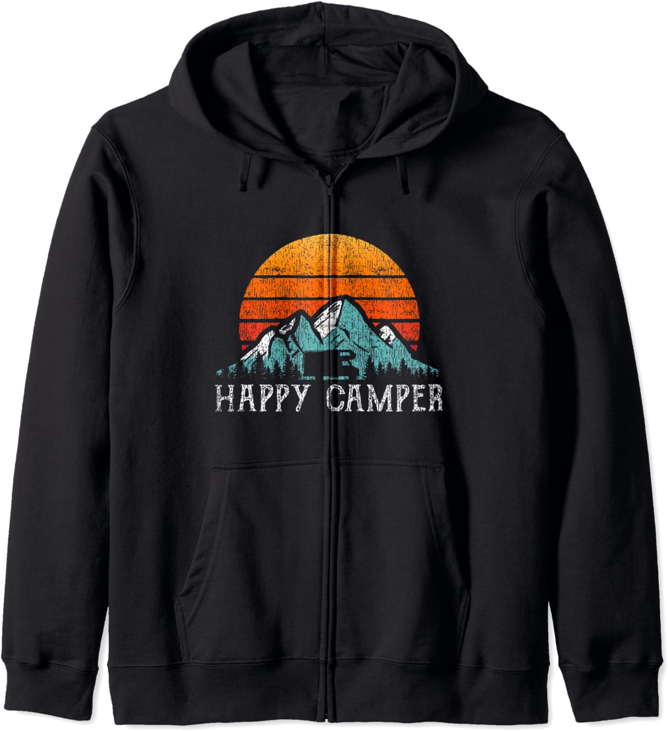 Happy Camper Hoodie Retro Men Women RV Camping Hoodie