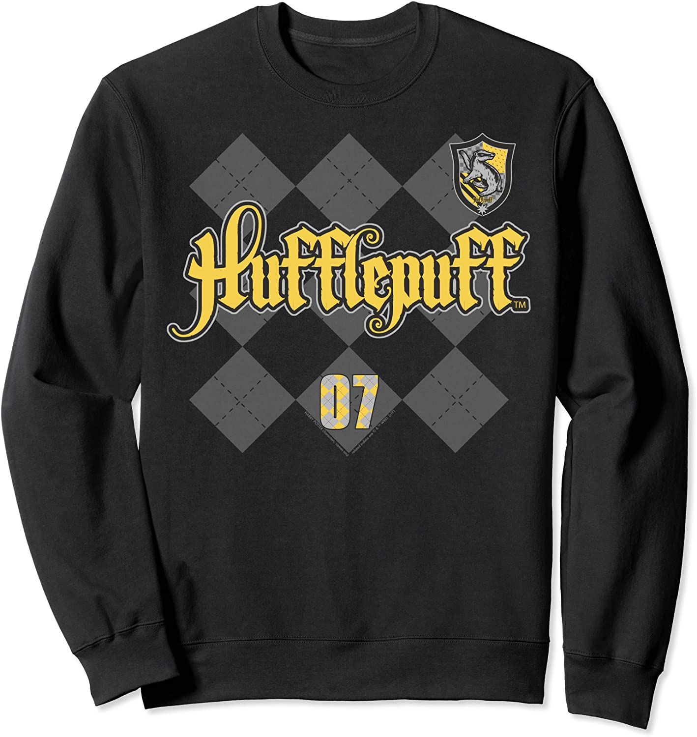 Harry Potter Hufflepuff Plaid Chest Logo Sweatshirt