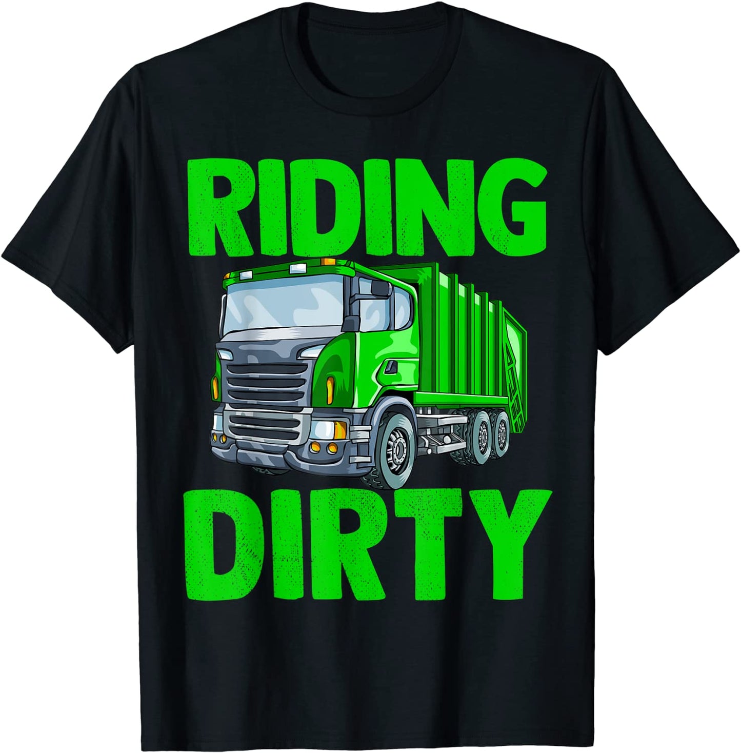 Recycling Trash Garbage Truck T Shirt Kids Men Riding Dirty T-Shirt
