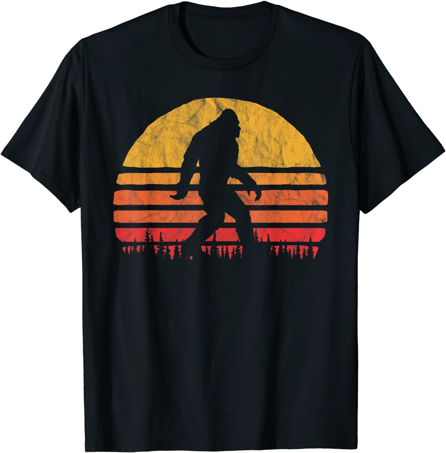 Retro Bigfoot Silhouette Sun Believe Original 80s Graphic T-Shirt