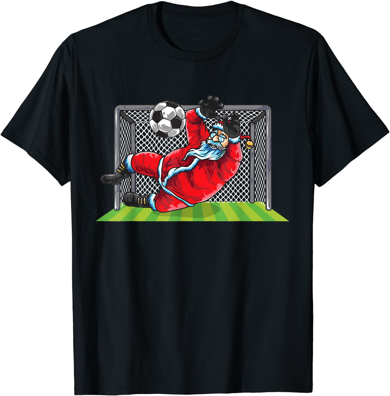 Soccer Goalie Santa Claus Christmas Sports T-Shirt