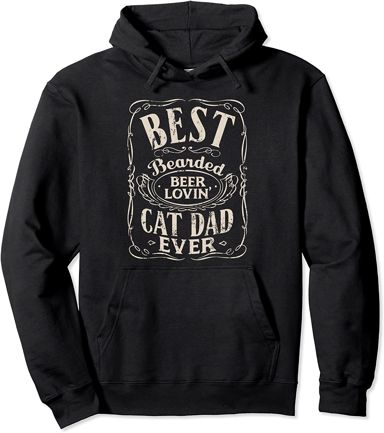 Best Bearded Beer Lovin Cat Dad Ever Funny Cats Owner Gifts Pullover Hoodie
