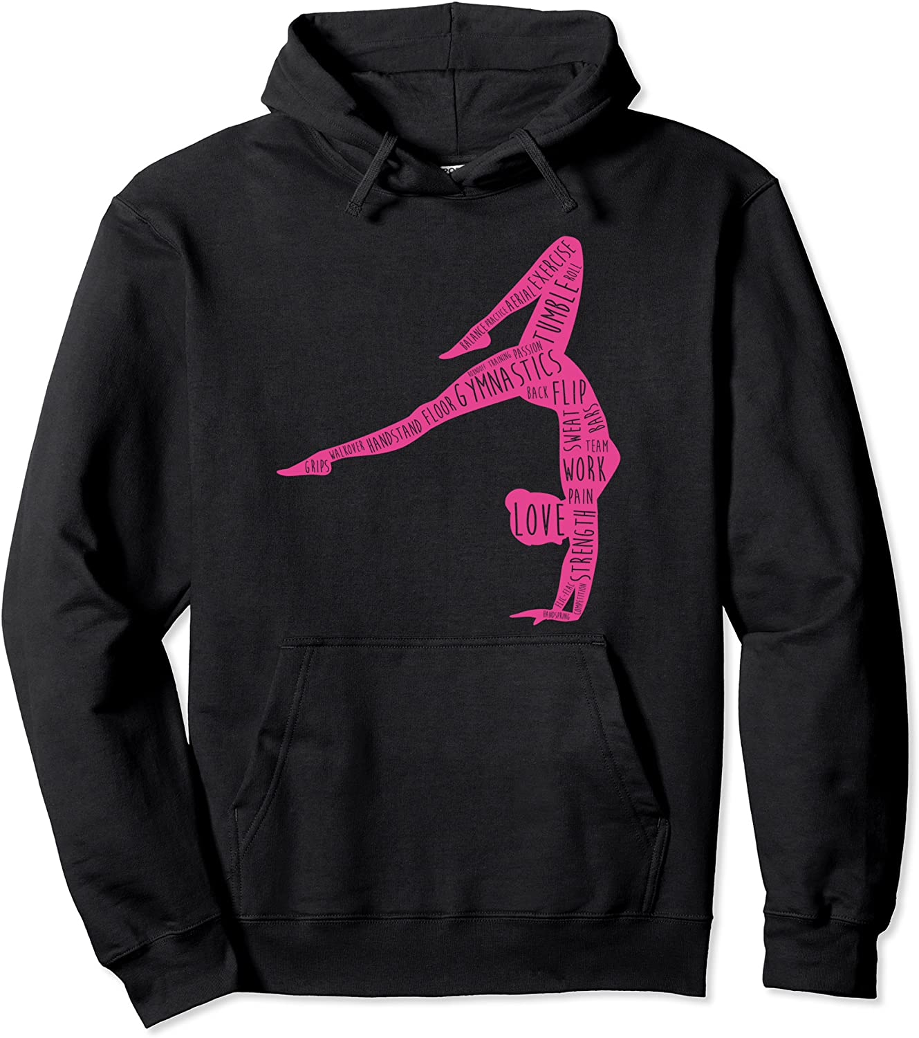 I Love Gymnastics Hoodie - Girls Funny Gymnast Sports Hoodie Pullover Hoodie