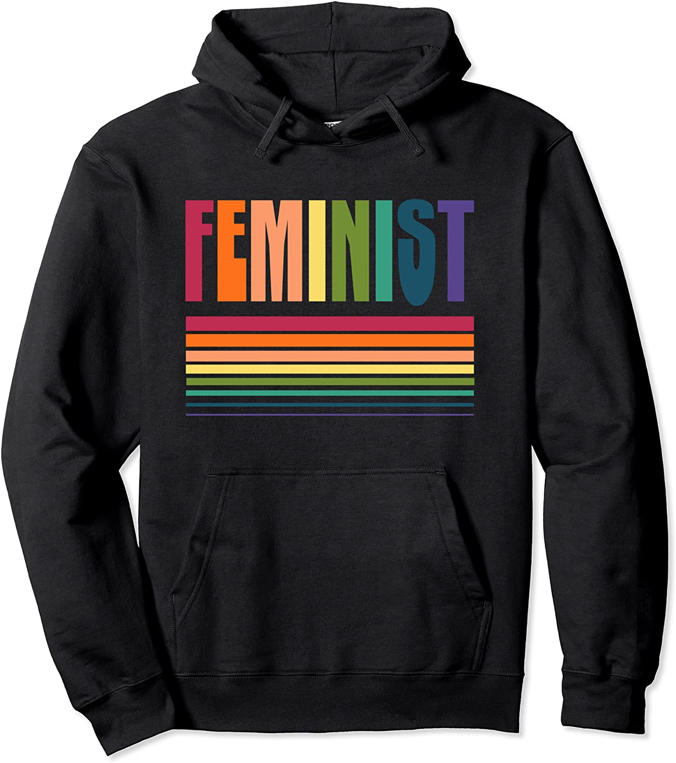 Retro Feminist Hoodie Empowering Women Rainbow Gift