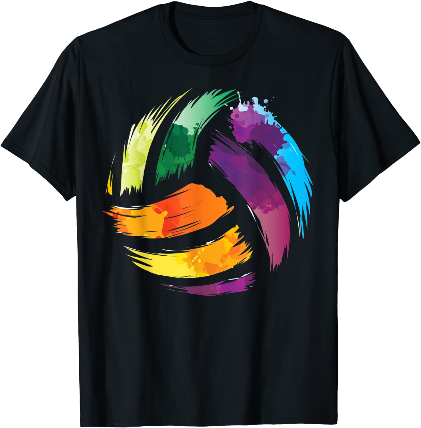 Colorful Volleyball Cute Colorsplash Ball Gift T-Shirt