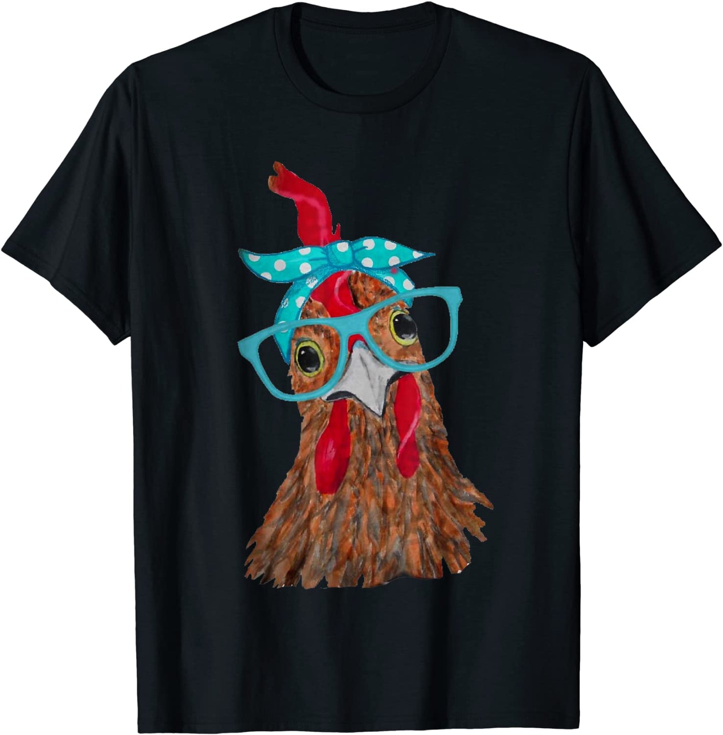 Chicken with bandana headband and glasses cute T-Shirt