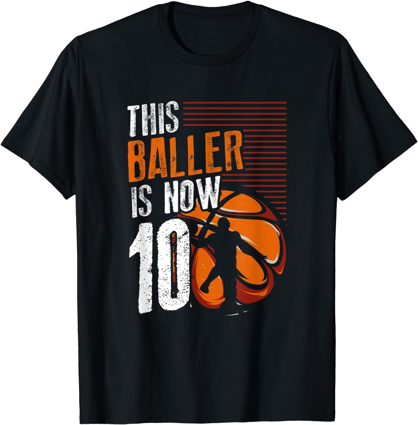 This Baller Is Now 10 Basketball 10th Birthday Sports Gift T-Shirt