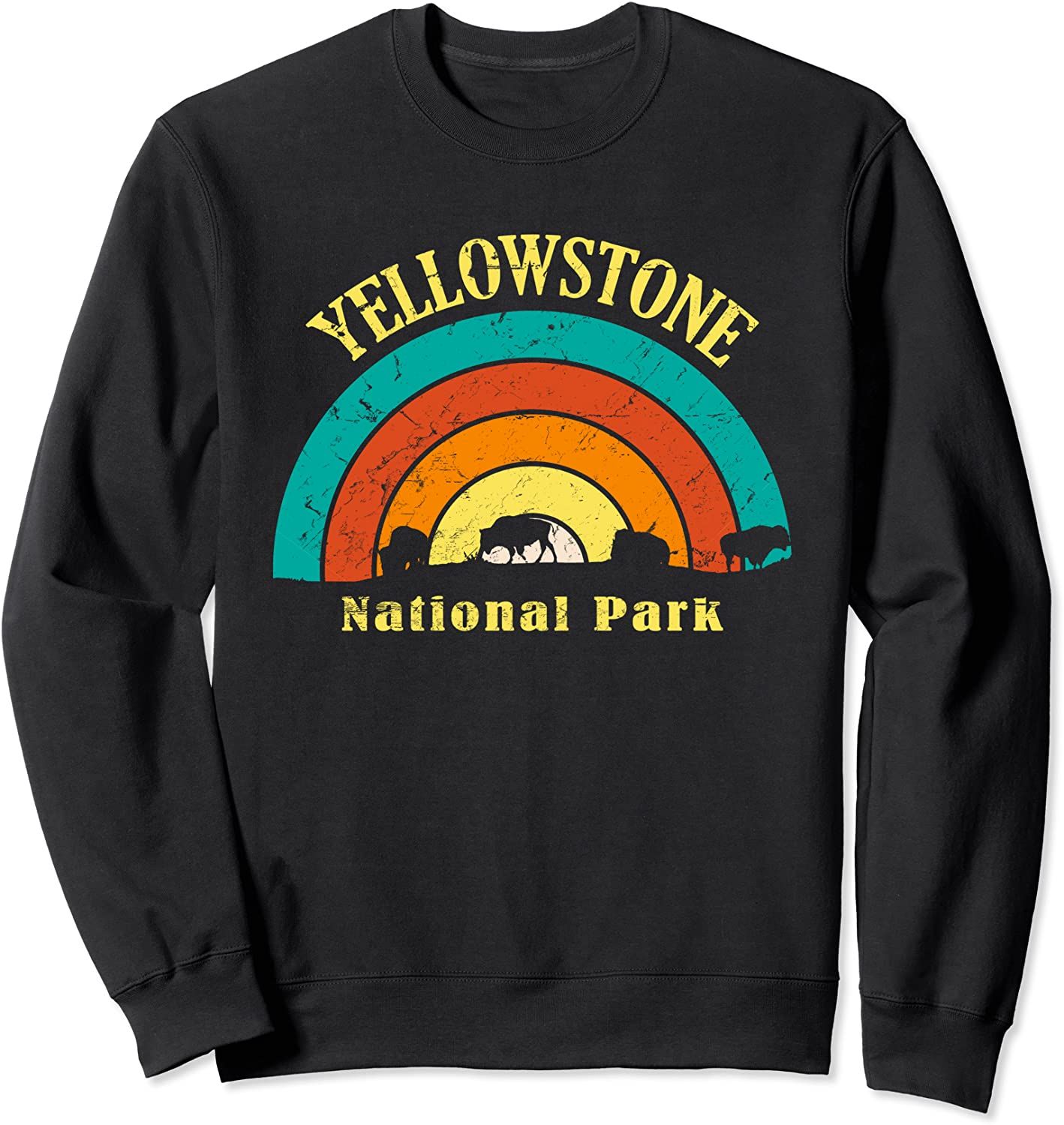 Yellowstone National Park US Bison Buffalo Vintage Retro Sweatshirt