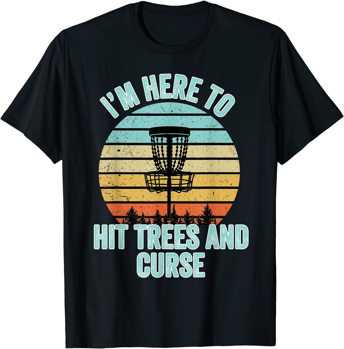 Disc Golf Shirt Funny Hit Trees and Curse Retro Disc Golf Gi T-Shirt